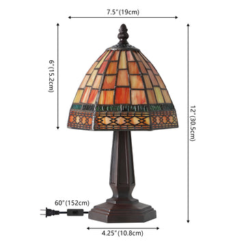 Carter Tiffany Style 12" LED Table Lamp - JONATHAN Y